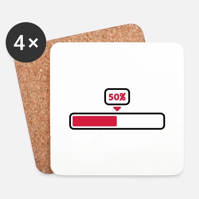 50 % - Untersetzer (4er-Set) - Weiß