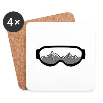 berge fahren snowboard ski winter brille schnee sc - Untersetzer (4er-Set) - Weiß - Vorne