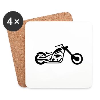 Motorrad Chopper Cruiser Biker Mechaniker Geschenk - Untersetzer (4er-Set) - Weiß - Vorne