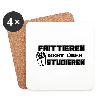 frittieren geht über studieren - Untersetzer (4er-Set) - Weiß - Vorne