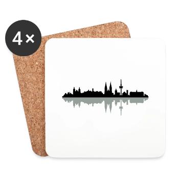 Skyline Regensburg - Untersetzer (4er-Set) - Weiß - Vorne