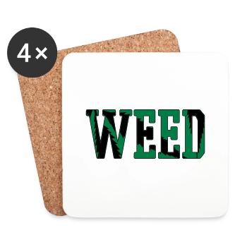 WEED - Dessous de verre (lot de 4) - blanc - Devant