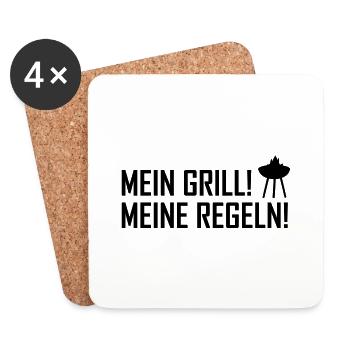 mein grill meine regeln - Untersetzer (4er-Set) - Weiß - Vorne