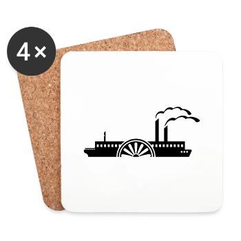 Riverboat - Mississippi steamer (1c) - Untersetzer (4er-Set) - Weiß - Vorne