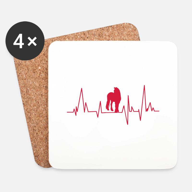 heartbeat_tinker_fellpony - Untersetzer (4er-Set) - Weiß