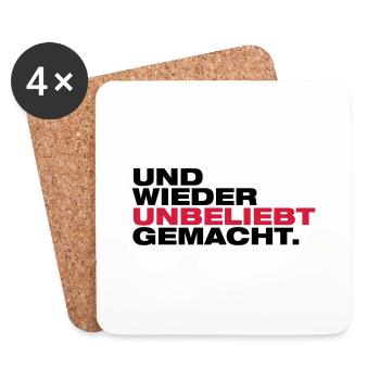 wieder_unbeliebt_gemacht_au2 - Untersetzer (4er-Set) - Weiß - Vorne