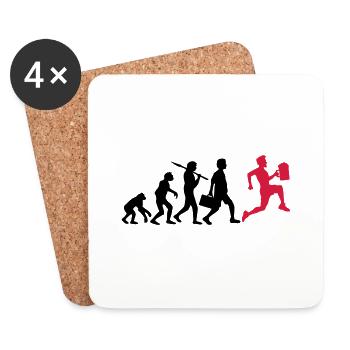 Evolution beer drinking race - Coasters (set of 4) - white - Front