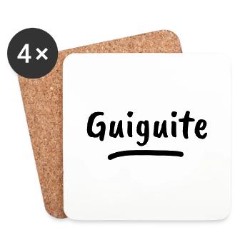 Guiguite - Dessous de verre (lot de 4) - blanc - Devant