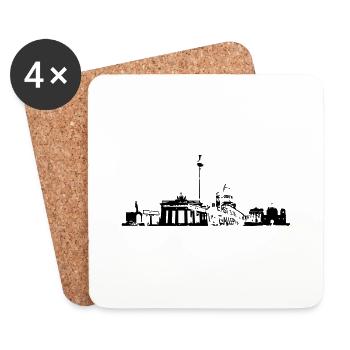 Berlin Skyline - Untersetzer (4er-Set) - Weiß - Vorne