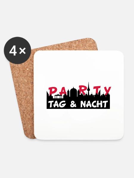 party2 - Untersetzer (4er-Set) - Weiß