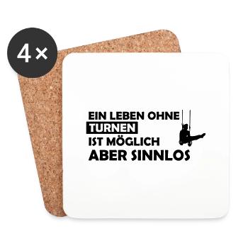 ein leben ohne turnen - Untersetzer (4er-Set) - Weiß - Vorne