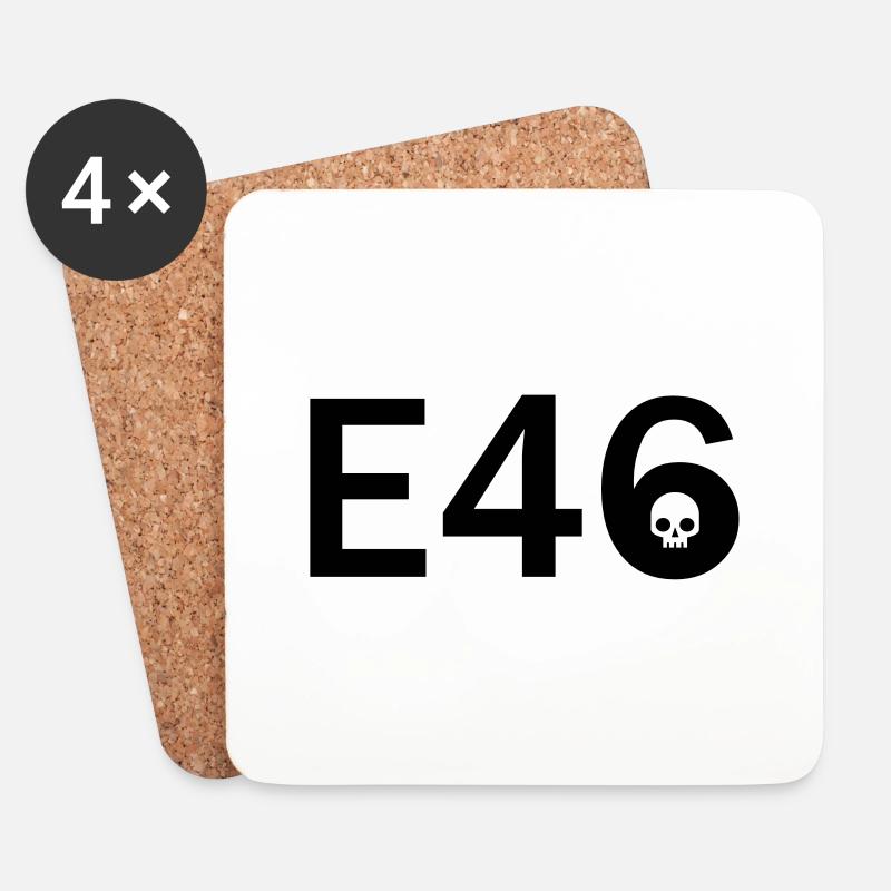 E46 Skull Tribal Art - Untersetzer (4er-Set) - Weiß