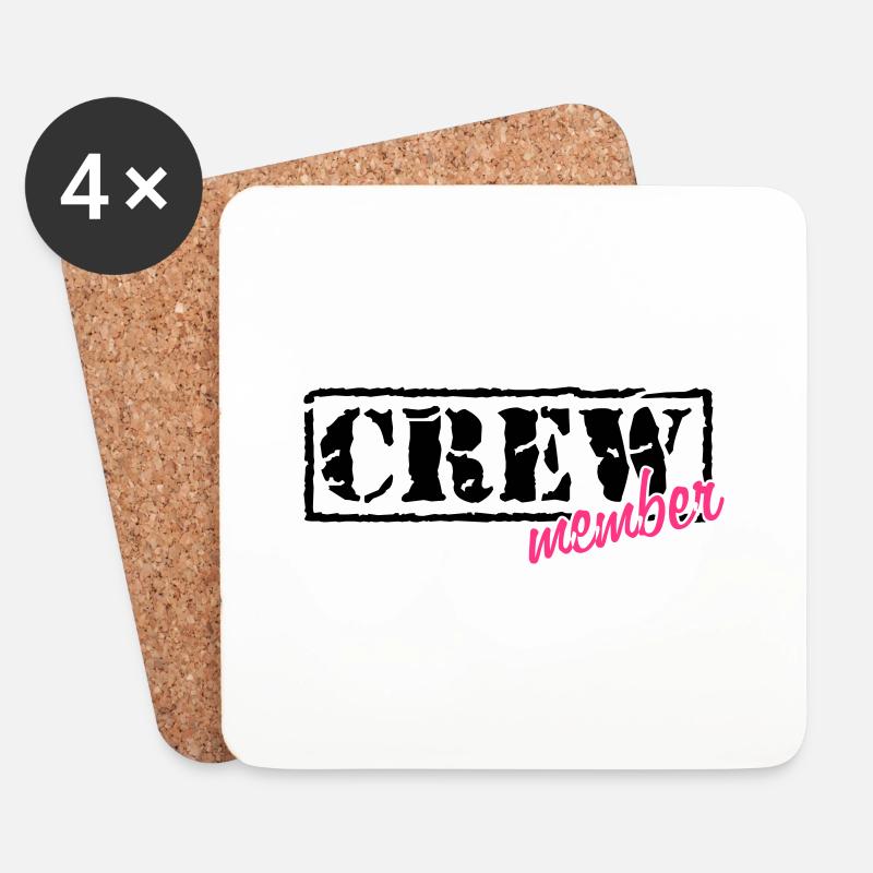 crew member (Farben frei wählbar) - Untersetzer (4er-Set) - Weiß