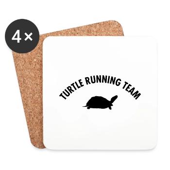 Turtle Running Team - Coasters (set of 4) - white - Front