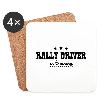 rally driver in training - Coasters (set of 4) - white - Front