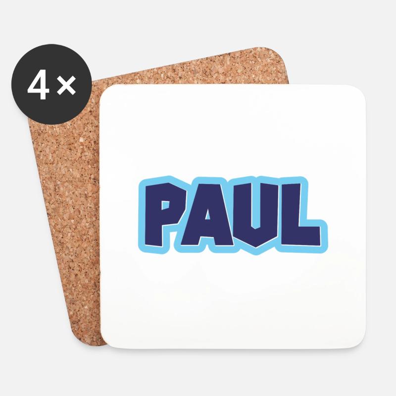 Paul Name Vorname - Untersetzer (4er-Set) - Weiß