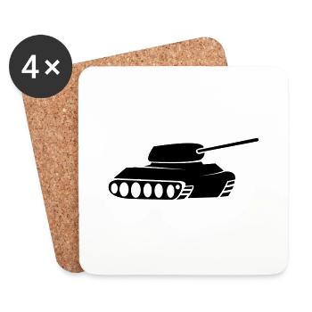 panzer - Untersetzer (4er-Set) - Weiß - Vorne