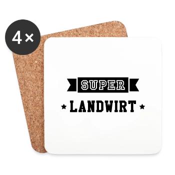 Landwirt Landwirtin Bauernhof Bauer Bäurin Tier - Untersetzer (4er-Set) - Weiß - Vorne