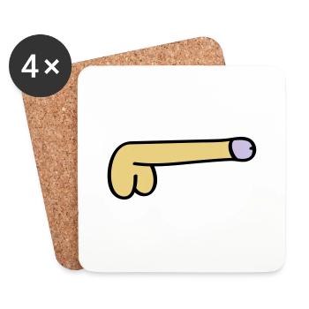 symbol dick - Untersetzer (4er-Set) - Weiß - Vorne
