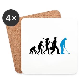 Golf spielen Evolution - Untersetzer (4er-Set) - Weiß - Vorne