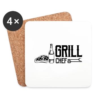grill chef - Untersetzer (4er-Set) - Weiß - Vorne