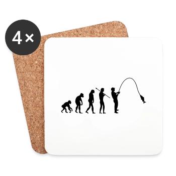 fishing_evolution_001 - Coasters (set of 4) - white - Front