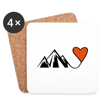 mountain heart - Untersetzer (4er-Set) - Weiß - Vorne