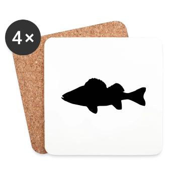 barsch fisch silhouette - Untersetzer (4er-Set) - Weiß - Vorne