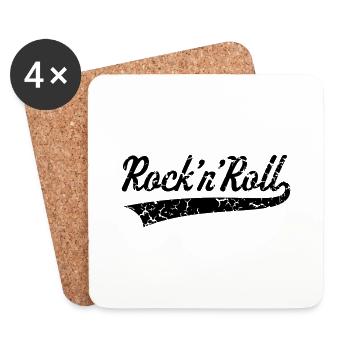 Rock 'n' Roll, Rock And Roll, Rock & Roll, Vintage - Untersetzer (4er-Set) - Weiß - Vorne