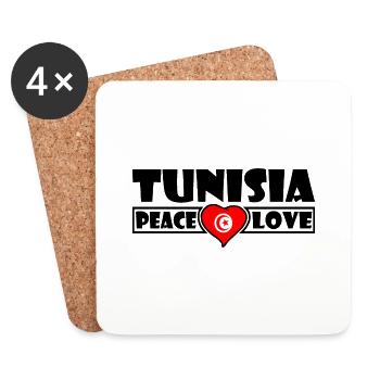 Tunisie - Dessous de verre (lot de 4) - blanc - Devant