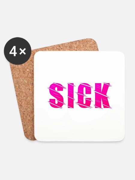 Sick design - Coasters (set of 4) - white