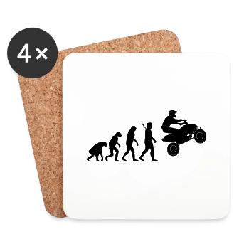 Quad Racing - ATV Racer - Dessous de verre (lot de 4) - blanc - Devant