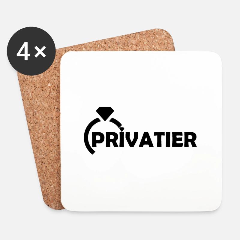 Privatier - Untersetzer (4er-Set) - Weiß