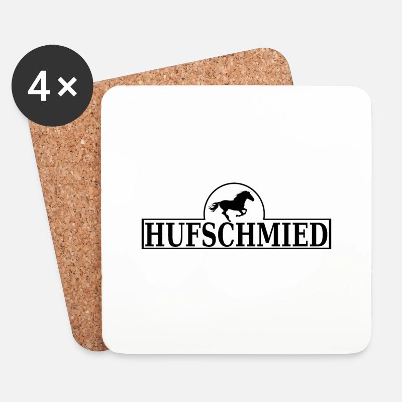 Hufschmied - Untersetzer (4er-Set) - Weiß