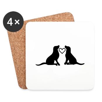 Hund Dog - Untersetzer (4er-Set) - Weiß - Vorne