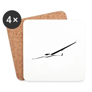 asw24 glider glider glider glider - Coasters (set of 4) - white - Front