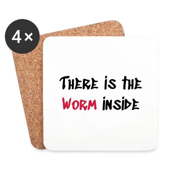 Worm inside - Untersetzer (4er-Set) - Weiß - Vorne