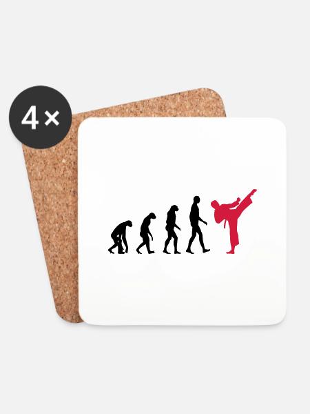 Karate - Evolution - Untersetzer (4er-Set) - Weiß
