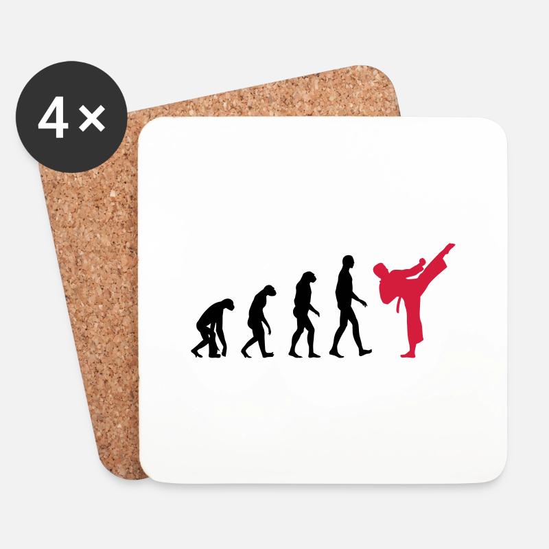 Karate - Evolution - Untersetzer (4er-Set) - Weiß