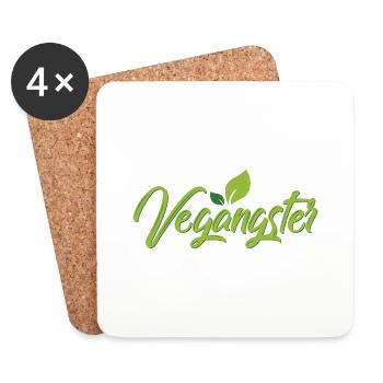 Vegangster Funny Health Food - Dessous de verre (lot de 4) - blanc - Devant