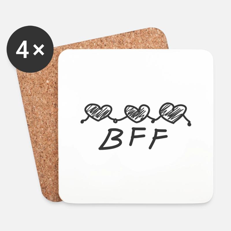 Beste Freunde - Untersetzer (4er-Set) - Weiß