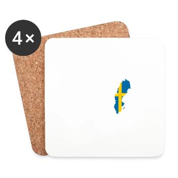 Schweden Sverige Herzschlag Skandinavien - Untersetzer (4er-Set) - Weiß - Vorne