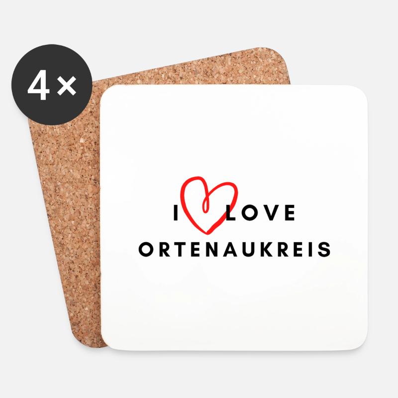 I LOVE ORTENAUKREIS - Untersetzer (4er-Set) - Weiß