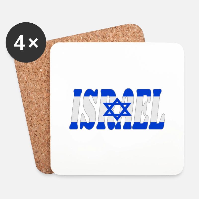 Israel - Untersetzer (4er-Set) - Weiß