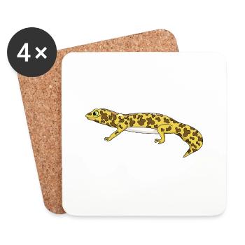 Gecko - Dessous de verre (lot de 4) - blanc - Devant