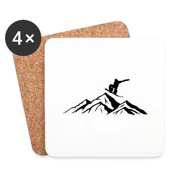 Snowboard Snowboarder - Untersetzer (4er-Set) - Weiß - Vorne