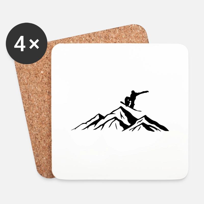 Snowboard Snowboarder - Untersetzer (4er-Set) - Weiß