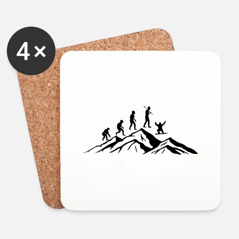 Snowboard Snowboarder - Untersetzer (4er-Set) - Weiß