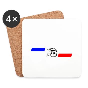 Sapeurs Pompiers De France Drapeau Français - Dessous de verre (lot de 4) - blanc - Devant