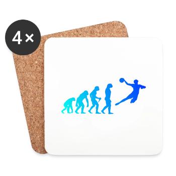 Handball Evolution Kinder Handballspieler Herren D - Untersetzer (4er-Set) - Weiß - Vorne